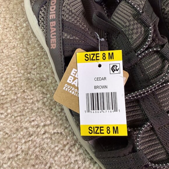 Eddie Bauer Men's Shoes Size 8M Fisherman Water Sandals Cedar Brown NEW - Picture 3 of 6